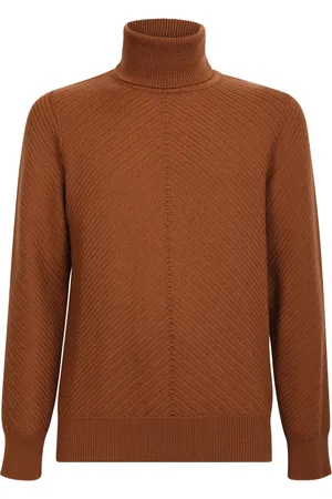 LARDINI Truien, Heren, Bruin, M, Wol, High-neck Turtleneck