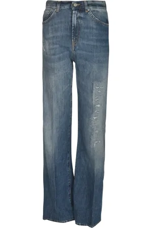 Dondup Jeans, Dames, Blauw, W29, Katoen, Stijlvolle Wijde Jeans
