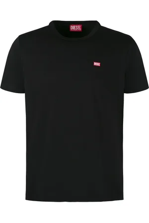 Diesel Tops, Heren, Zwart, S, Katoen, T-shirt met ronde hals