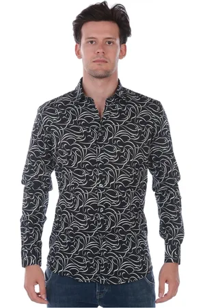 D.A. Daniele Alessandrini Overhemden, Heren, Zwart, M, Katoen, Blouses Shirts