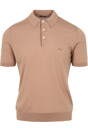 Hogan Tops, Heren, Bruin, S, Katoen, Katoenen polo shirt