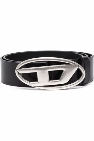 Diesel Accessoires, Heren, Zwart, 85 CM, Leer, Oval D Bag T8013 Riem