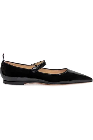 Thom Browne Schoenen, Dames, Zwart, 37 EU, Leer, Pointed Toe Ballerina`s