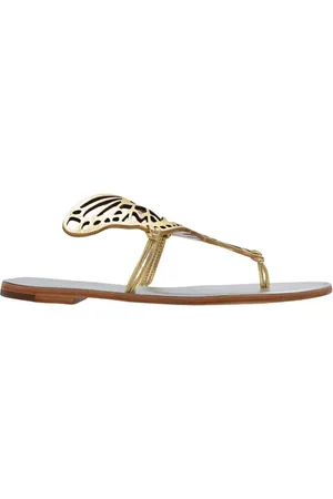 SOPHIA WEBSTER Schoenen, Dames, Geel, 38 EU, Leer, Leren slippers