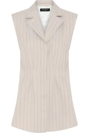 Bruuns Bazaar Jassen, Dames, , L, Katoen, Gestreepte Gilet Shirt