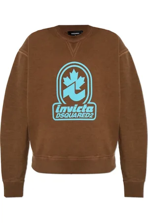 Dsquared2 Sweatshirts & Hoodies, Dames, Bruin, S, Katoen, Bedrukte Sweatshirt