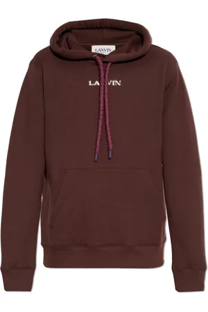 Lanvin Sweatshirts & Hoodies, Heren, Rood, L, Katoen, Hoodie met geborduurd logo