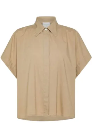 FORTE FORTE Blouses & Shirts, Dames, , M, Katoen, Casual Boxy Fit Katoenen Blouse