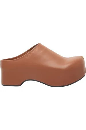 Marni Schoenen, Dames, Bruin, 36 EU, Leer, Chunky Sabot Klompen
