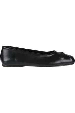 Marni Schoenen, Dames, Zwart, 36 EU, Leer, Nappa Leren Naadloze Little Bow Ballerina`s