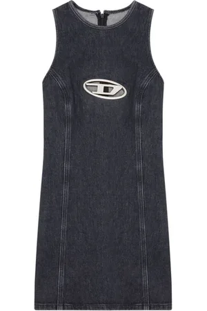 Diesel Kleedjes, Dames, Zwart, M, Denim, Denim Tank Jurk