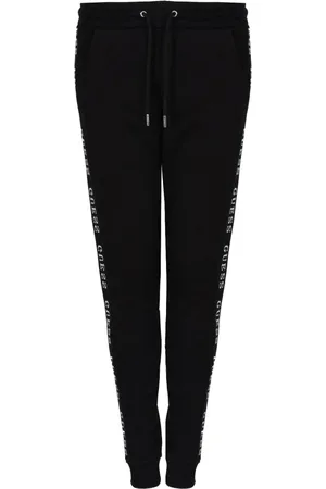 Guess Broeken, Dames, Zwart, M, Katoen, Slim Fit joggingbroek