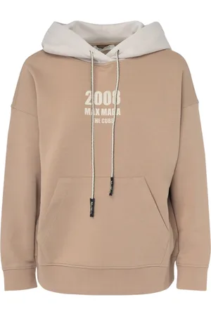 Max Mara Sweatshirts & Hoodies, Dames, Bruin, S, Katoen, Agata Hoodie