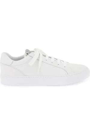 Brunello Cucinelli Schoenen, Dames, Wit, 38 1/2 EU, Leer, Matte Kalfsleren Sneakers