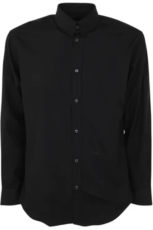 Dsquared2 Overhemden, Heren, Zwart, S, Katoen, Tab Collar Shirt