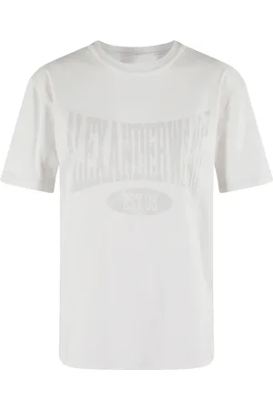 Alexander Wang Tops, Dames, Wit, M, Katoen, Grafisch T-shirt in off