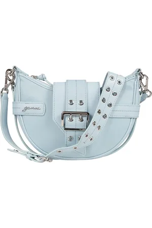 Ganni Tassen, Dames, Blauw, ONE Size, Nylon, Small Bucky Crossbody Tas