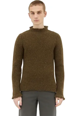 Burberry Truien, Heren, Bruin, L, Wol, Trui van wol met franjes