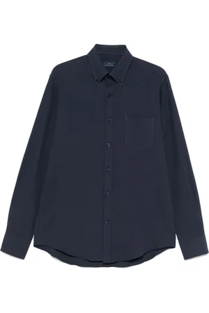 Paul & Shark Overhemden, Heren, Blauw, L, Katoen, Katoenen knoop-down shirt