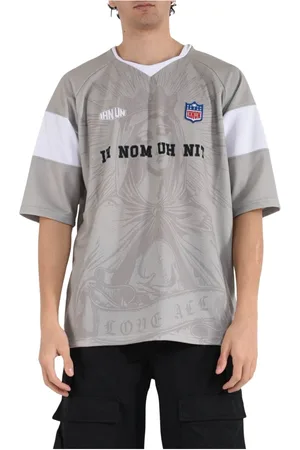 Ih Nom Uh Nit Tops, Heren, Groen, M, Polyester, Madonna Print V-Hals Technisch T-Shirt