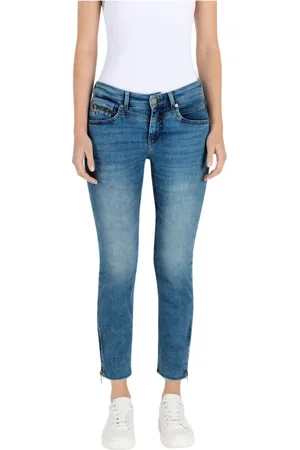 Mac Jeans, Dames, Blauw, 2Xs, Katoen, Skinny Cropped Jeans