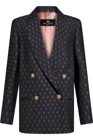 Etro Jassen, Dames, Blauw, M, Wol, Blauwe Stijlvolle Jas van Wolmix