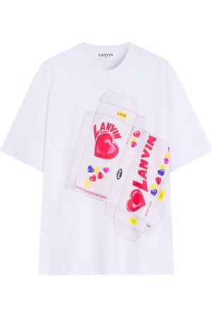 Lanvin Tops, Heren, Wit, L, Candy Print T-shirt