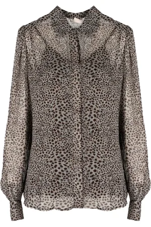 Liu Jo Blouses & Shirts, Dames, Bruin, M, Polyester, Elegante blouse met kraag en knopen