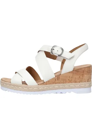 Gabor Schoenen, Dames, Wit, 37 1/2 EU, Leer, Sandalen met gekruiste bandjes