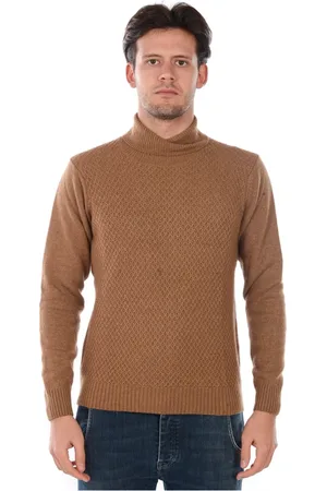 D.A. Daniele Alessandrini Truien, Heren, Bruin, M, Wol, Melbourne Sweater Pullover