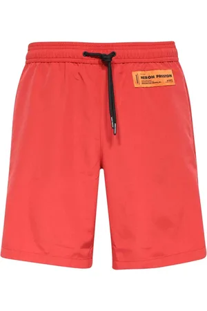 Heron Preston Korte broeken, Heren, Rood, S, Polyester, Klassieke zwemshorts