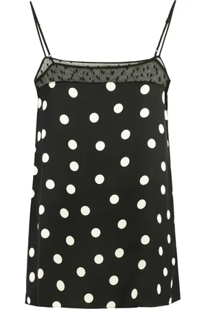 Stella McCartney Tops, Dames, Zwart, M, Top met polkadotprint van viscose