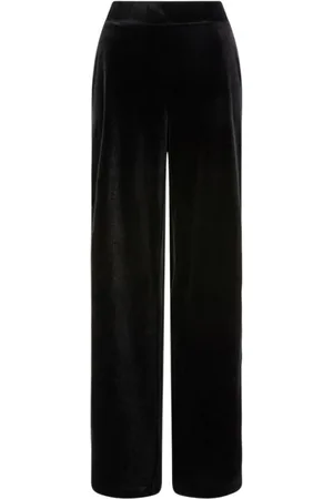Dante 6 Broeken, Dames, Zwart, S, Polyester, Zwarte Velvet Palazzo Broek