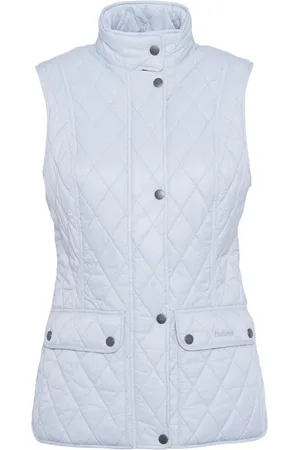 Barbour Jassen, Dames, Blauw, XS, Lichtblauw mouwloos jack voor vrouwen