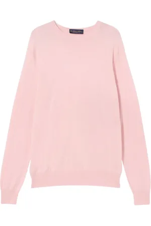 Brooks Brothers Truien, Heren, Roze, M, Kasjmier, Cashmere Crewneck Trui