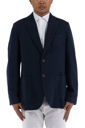 Circolo Jassen, Heren, Blauw, L, Katoen, Rever Jacket