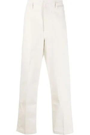 LEMAIRE Broeken, Heren, Wit, M, Katoen, Rechte broek
