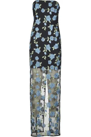 ROTATE Kleedjes, Dames, Zwart, S, Polyester, Zwarte Mesh Buis Jurk