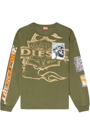 Diesel Tops, Heren, Groen, L, Top met lange mouwen