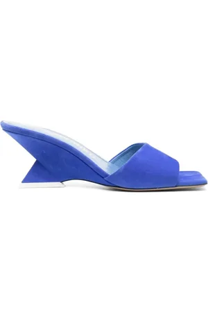 The Attico Schoenen, Dames, Blauw, 37 EU, Leer, Heeled Mules