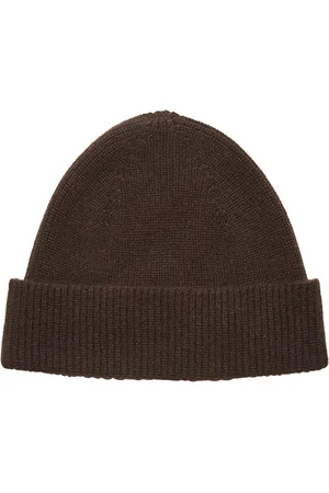 Ermenegildo Zegna Accessoires, Heren, Bruin, ONE Size, Kasjmier, Geribbelde Kasjmier Beanie