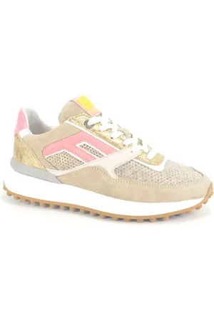 Floris van Bommel Schoenen, Dames, , 37 EU, Leer, /Goud/Koraal Runner Sneakers