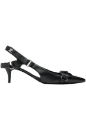Courrèges Schoenen, Dames, Zwart, 38 EU, Leer, Racer Pointed-Toe Slingback Pumps