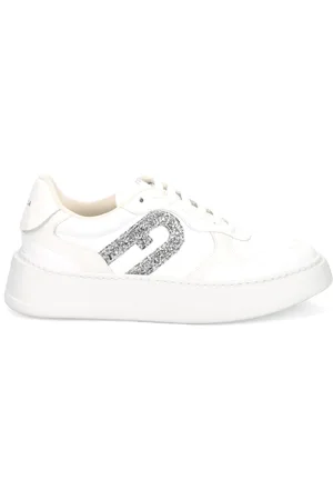 Furla Schoenen, Dames, Wit, 40 EU, Leer, Witte Lace-Up Sneakers met Chunky Zool