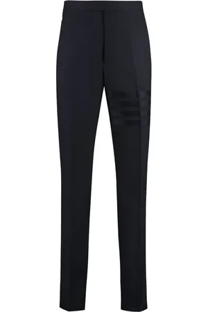 Thom Browne Broeken, Dames, Blauw, M, Wol, Wollen Tailored Broek