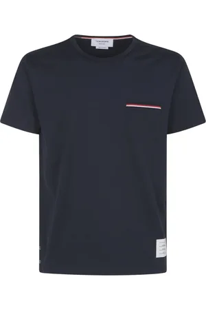 Thom Browne Tops, Heren, Blauw, S, Katoen, RWB Pocket Tee