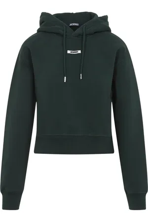Jacquemus Sweatshirts & Hoodies, Dames, Groen, M, Katoen, Groene Sweatshirt met Trekkoordcapuchon