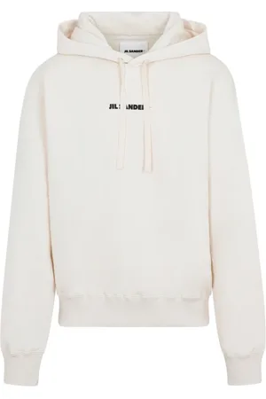 Jil Sander Sweatshirts & Hoodies, Heren, , M, Katoen, Neutrale Katoenen Logo Hoodie