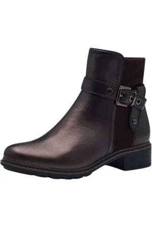 Tamaris Schoenen, Dames, Bruin, 40 EU, Leer, Leren Laarzen met Blokhak