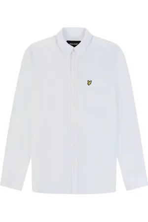 Lyle & Scott Overhemden, Heren, Wit, L, Linnen, Linnen Overhemd met Knoopsluiting Regular Fit